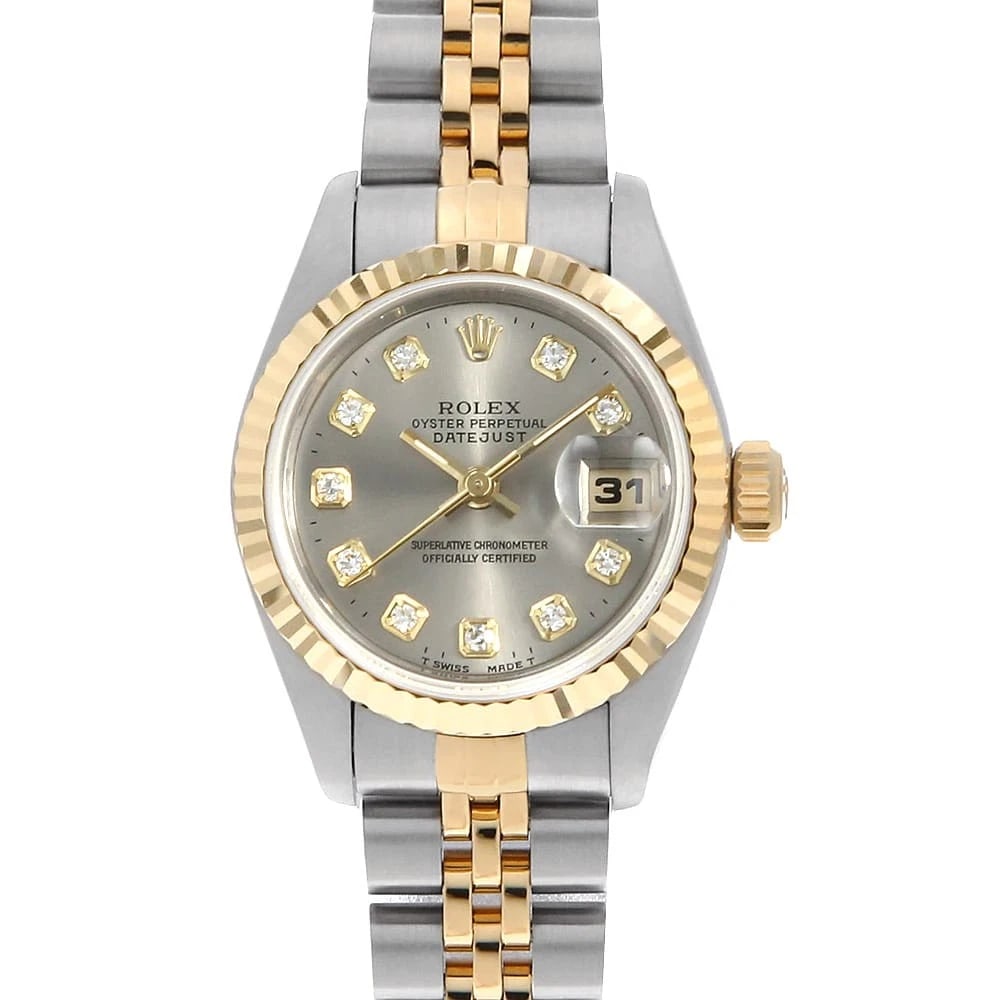 ROLEX DATEJUST 10P DIAMOND GRAY, WATCH (1 of 5)