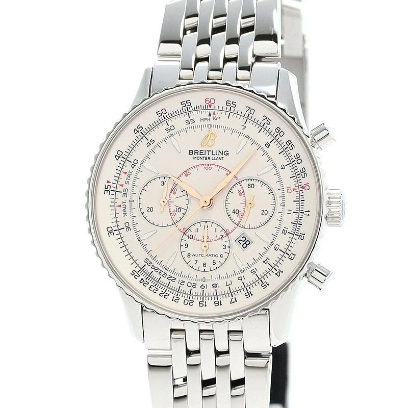 BREITLING MONTBRILLANT WRIST WATCH: Breitling Montbrillant Wrist watch Brand: BREITLING Type: Wrist watch Material: Case Material Stainless Steel Color: Dial Color Silver Size: [ Case size ] 38mm [ Arm circumference size ] 19.5cm A