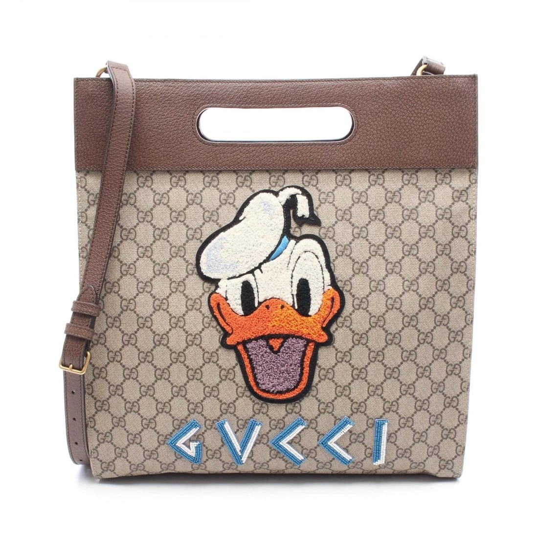 GUCCI X DISNEY GG SUPREME NEO VINTAGE TOTE BAG: GUCCI x Disney GG Supreme Neo Vintage Tote Bag Brand: GUCCI Type: Tote Bag Material: PVC coated canvas × leather Color: Beige??ish colors × Brown??ish colors Size: H:37.5cm x W:36cm x D:11.5cm (