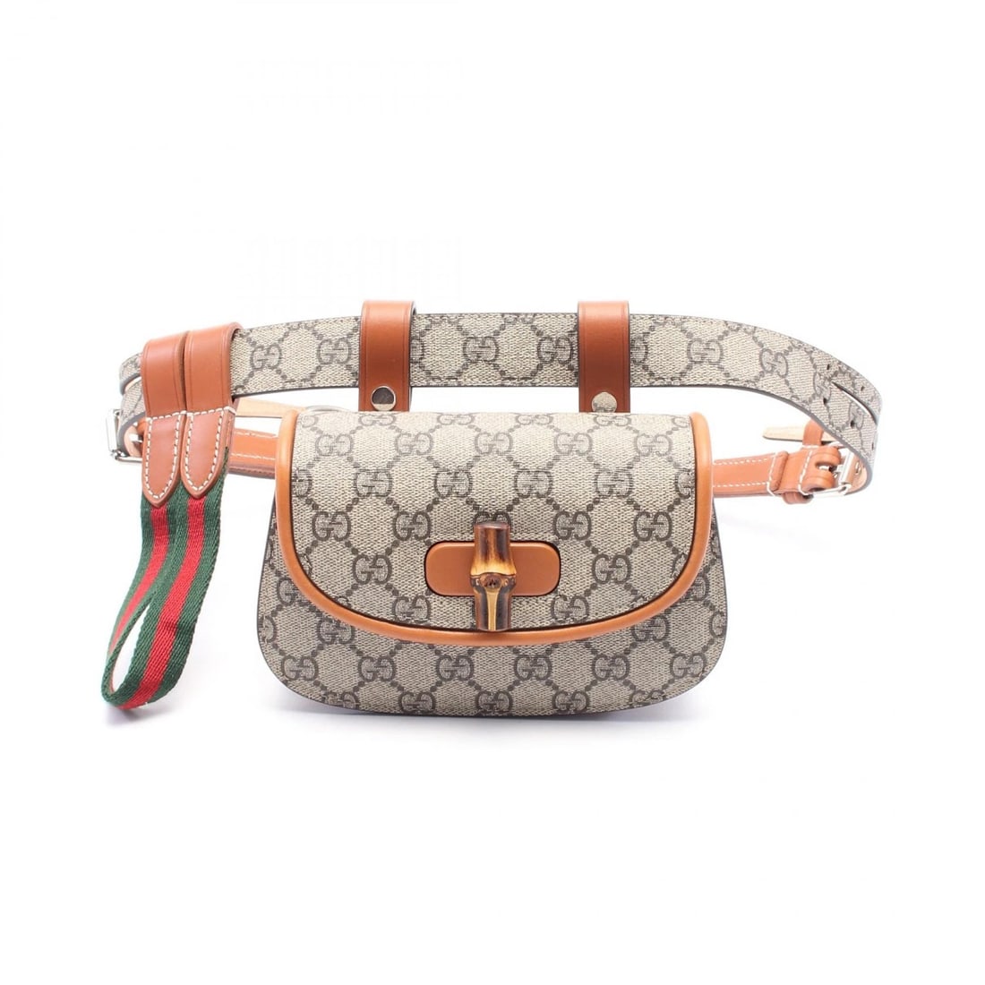 GUCCI BAMBOO 1947 MINI GG CANVAS WAIST BELT BUM BAG: GUCCI Bamboo 1947 Mini GG Canvas Waist belt bum bag Brand: GUCCI Type: Waist bag Body bag Material: PVC coated canvas × leather Color: Beige??ish colors × Brown??ish colors Size: H:13.5cm x W:18