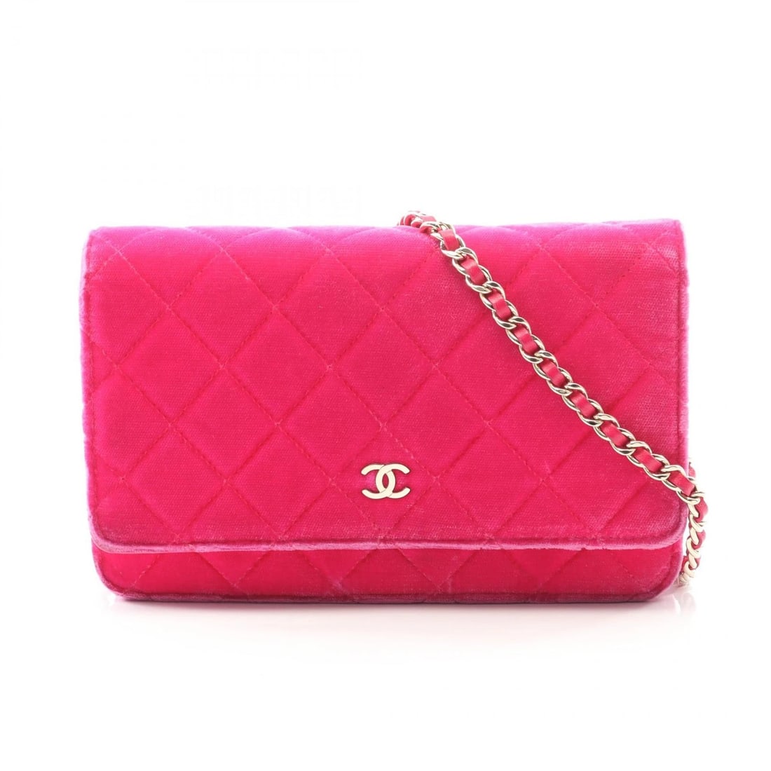 CHANEL MATELASSE CHAIN SHOULDER BAG: CHANEL Matelasse Chain Shoulder Bag Brand: CHANEL Type: Shoulder Bag Material: Fabric Color: Pink??ish colors Size: H:12cm x W:19cm x D:3cm (H:4.7" x W:7.5" x D:1.2") Shoulder?130cm(51.2") Access