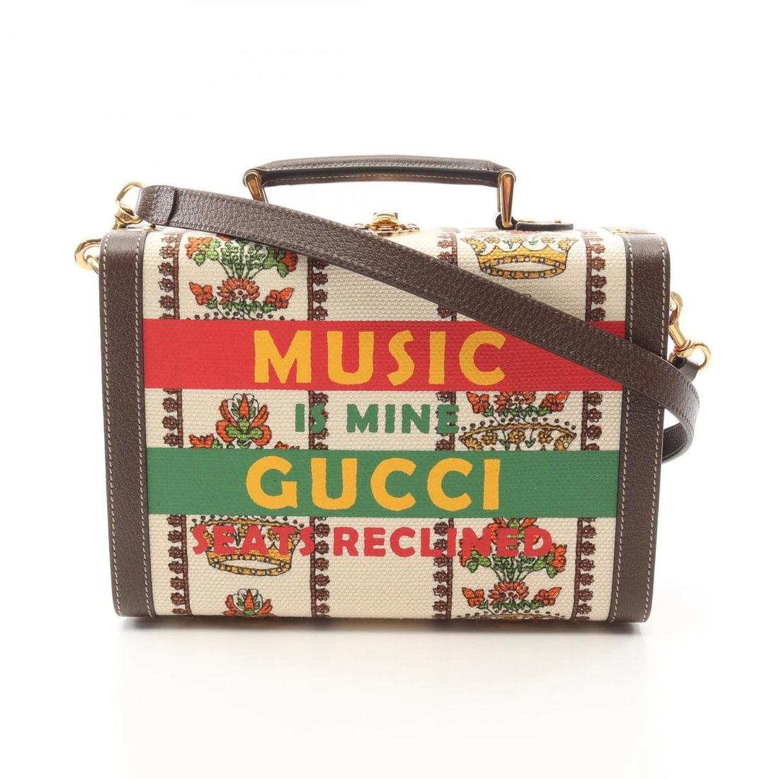 GUCCI MUSIC IS MINE SHOULDER HANDBAG LEATHER: GUCCI MUSIC IS MINE shoulder Handbag leather Brand: GUCCI Type: Handbag Material: canvas × leather Color: Brown??ish colors × Multicolor??ish colors Size: H:20cm x W:27cm x D:10cm (H:7.9" x W:10