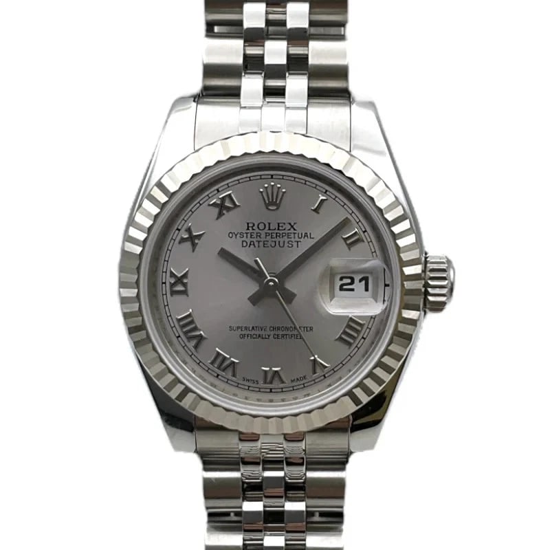 ROLEX DATEJUST SILVER WG/SS WRIST WATCH: Rolex Datejust Silver WG/SS Wrist watch Brand: ROLEX Type: Wrist watch Material: WG/SS Color: Dial Color Silver Size: [ Case size ] 26mm / Case shape: Round face [ Arm circumference size ] 16.5cm