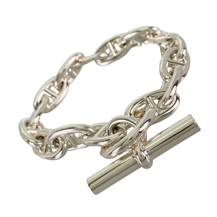 HERMES CHAINE D'ANCRE GM SILVER BRACELET: HERMES Chaine d'Ancre GM Silver Bracelet Brand: HERMES Type: Bracelet Material: Silver 925, Color: Silver Size: Frame size:20.8mm×11.5mm Wrist Size:20cm Accessories: None Accessories Notic