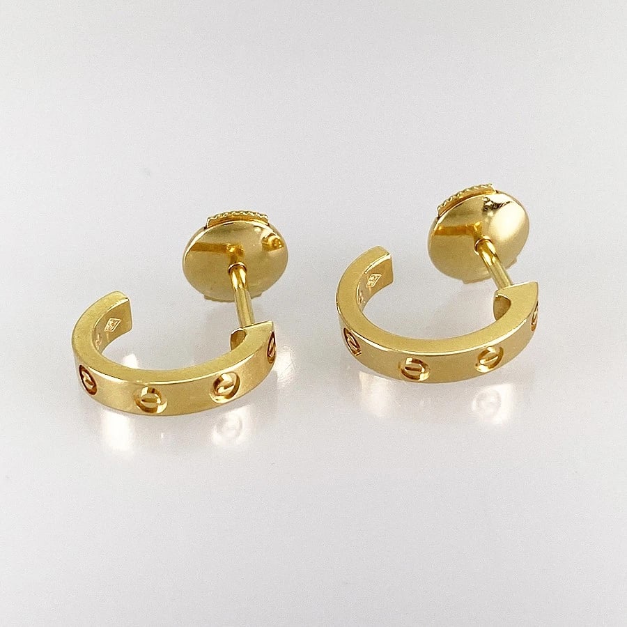 CARTIER MINI LOVE YELLOW GOLD EARRING (1 of 4)