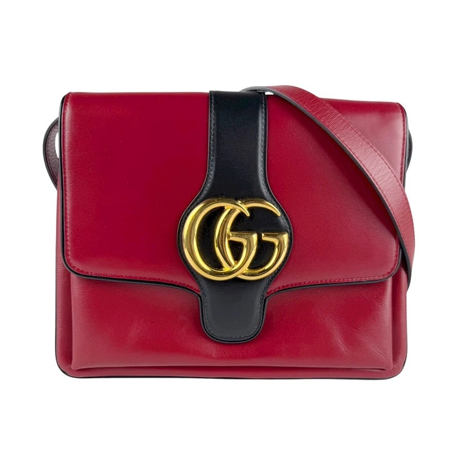 GUCCI GG MARMONT SHOULDER BAG RED/BLACK LEATHER: GUCCI GG Marmont Shoulder Bag Red/Black Leather Brand: GUCCI Type: Shoulder Bag Material: Exterior Material Leather Color: Exterior Color Red X Black Size: Size [inch] W:9.8inx H:8.7inx D:0.8in Should
