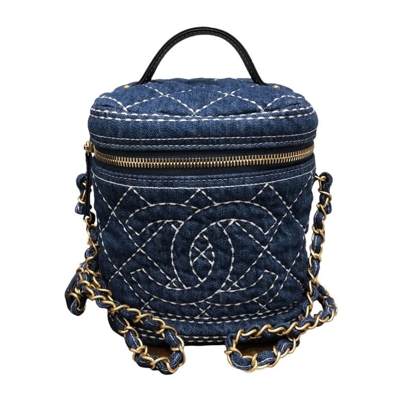 CHANEL COCO MARK DENIM VANITY BAG SHOULDER BAG (1 of 12)
