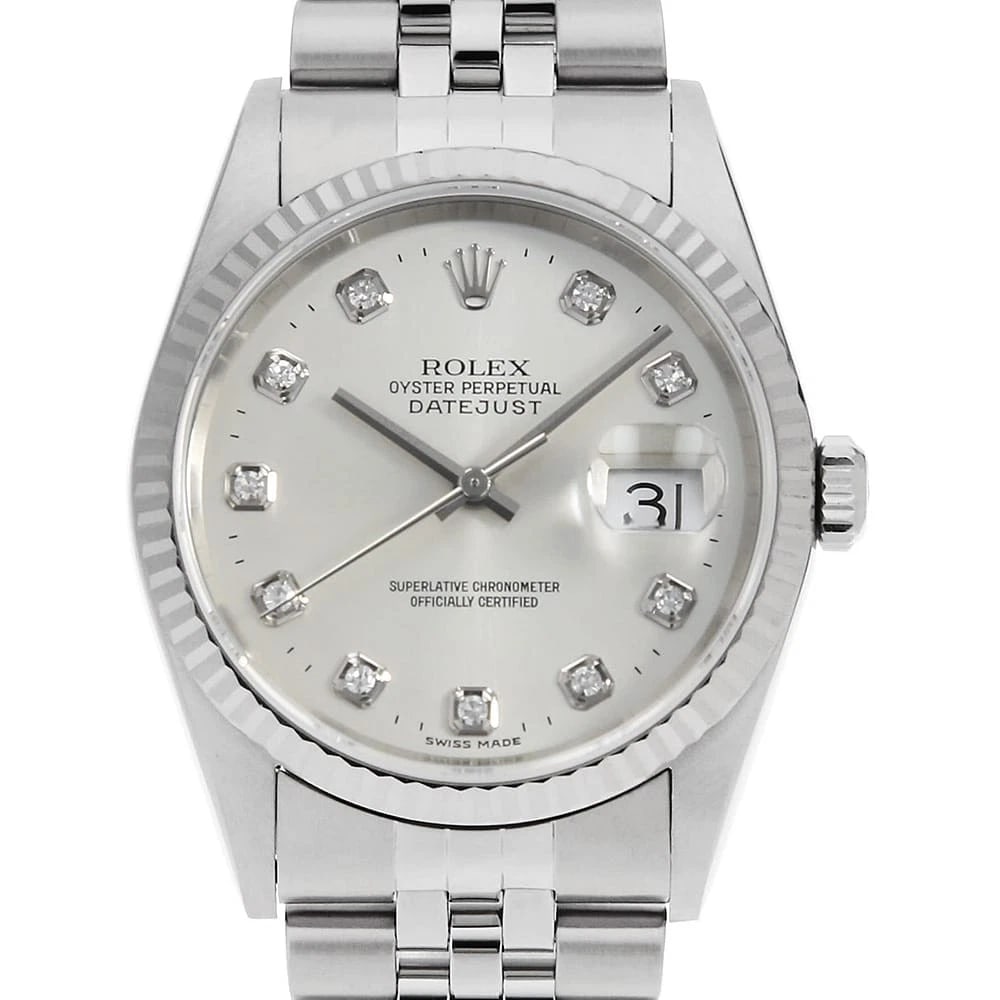 ROLEX DATEJUST 10P DIAMOND SILVER HAND (1 of 6)