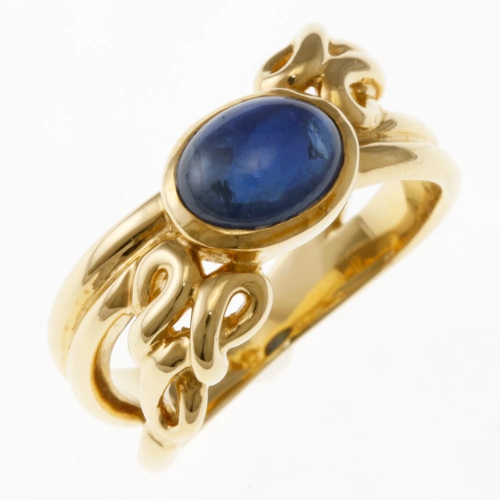 RING K18 YELLOW GOLD SAPPHIRE (1 of 6)
