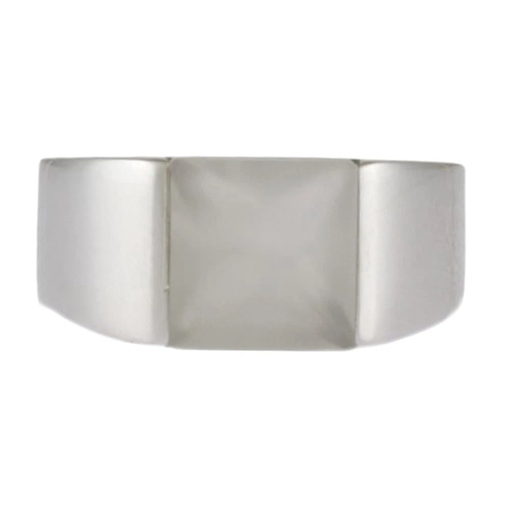 CARTIER RING K18 WHITE GOLD MOONSTONE TANK: CARTIER Ring K18 white gold Moonstone tank Brand: CARTIER Type: Ring Material: K18 white gold, Color: Silver Size: US 5 Accessories: None Accessories Notice: When purchasing pre-owned good