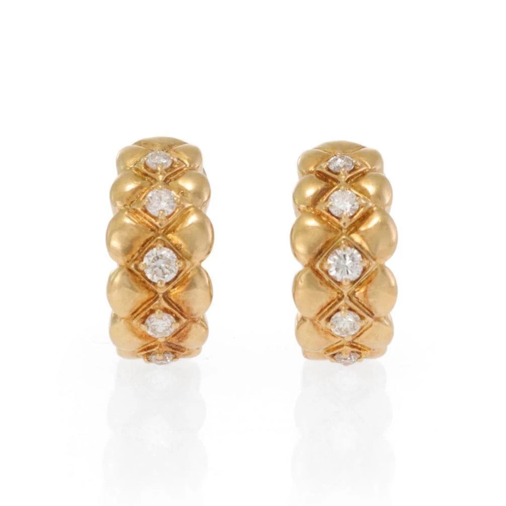 MORABITO PARIS HUGGIE CLIP ON EARRINGS: Morabito Paris Huggie Clip On Earrings Brand: Morabito Type: Earrings Material: 18k yellow gold, Color: None Size: Measurement: 0.75" long x 0.38" wide x 0.18" high Accessories: None Acces