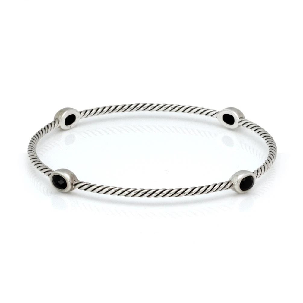 DAVID YURMAN ONYX STATION CABLE BANGLE (1 of 2)