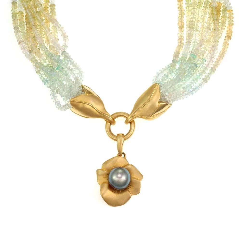ESTATE TAHITIAN BEAD PENDANT NECKLACE (1 of 5)