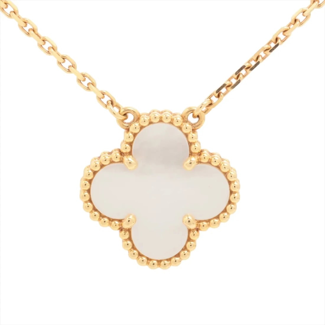 VAN CLEEF & ARPELS VINTAGE ALHAMBRA SHELLS NECKLACE: Van Cleef & Arpels Vintage Alhambra shells Necklace Brand: Van Cleef & Arpels Type: Necklace Material: 750(YG) Color: Not Specified Size: Chain length:42.4(CM) Accessories: None Accessorie
