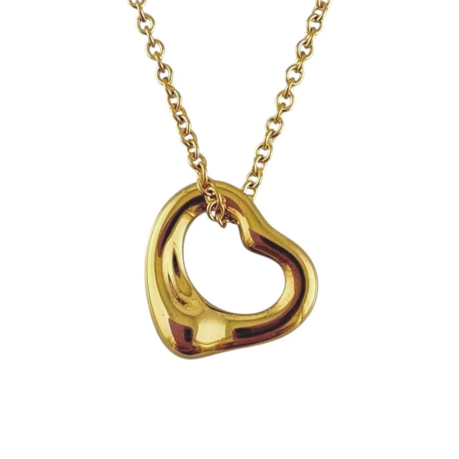 TIFFANY & CO. OPEN HEART K18 YELLOW GOLD NECKLACE (1 of 5)