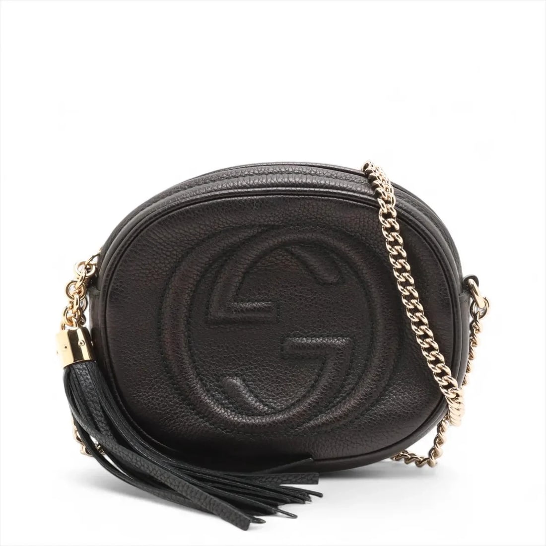 GUCCI SOHO LEATHER CHAIN SHOULDER BAG BLACK, SHOULDER BAG (1 of 5)