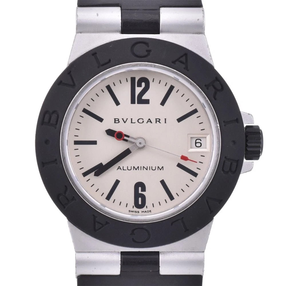 BVLGARI ALUMINUM DATE SILVER DIAL QUARTZ WATCH (1 of 6)
