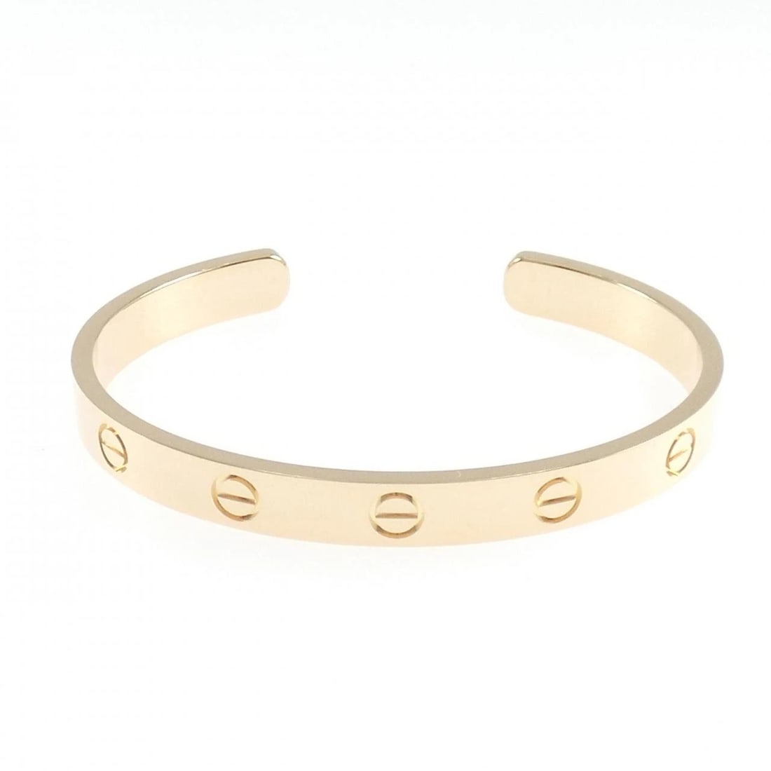 CARTIER LOVE BRACELET: Cartier Love Bracelet Brand: Cartier Type: Bracelet Material: 750 Pink Gold Color: None Size: 15cm(16) ActualSize Max W: 6.3mm Accessories: None Accessories Notice: When purchasing pre-own