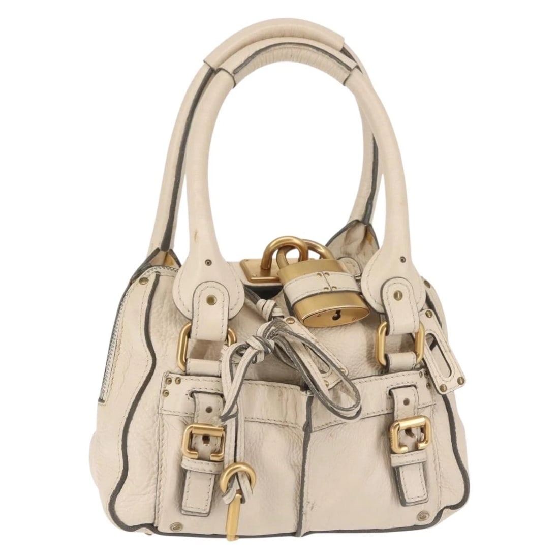 CHLOE PADDINGTON SHOULDER BAG LEATHER: Chloe Paddington Shoulder Bag Leather Brand: Chloe Type: Shoulder Bag Material: Leather Color: Beige / Gold Size: W10.6 x H7.5 x D3.9inch(Approx) Shoulder Drop:9.8inch(Approx) Accessories: None