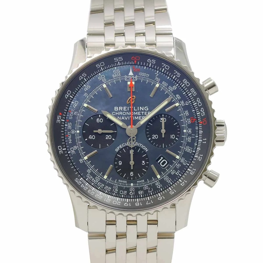 BREITLING NAVITIMER AUTOMATIC BLACK SHELL DIAL WATCH: BREITLING Navitimer Automatic Black Shell Dial Watch Brand: BREITLING Type: Wristwatch Material: Stainless steel Size: CaseSize Length 49mm(included lag) CaseSize Depth 14mm, CaseSize Width 43mm(in