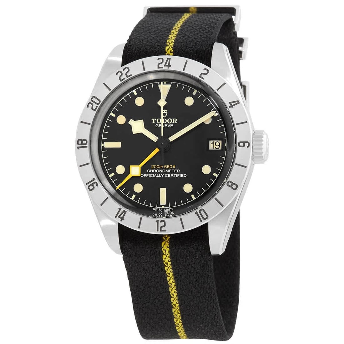 TUDOR BLACK BAY PRO AUTOMATIC CHRONOMETER BLACK DIAL WATCH: Tudor Black Bay Pro Automatic Chronometer Black Dial Watch Brand: TUDOR Type: Wristwatch Material: Band Material Fabric NATO, Case Material Steel Color: Band Color Black, Dial Color Black Size: Ca