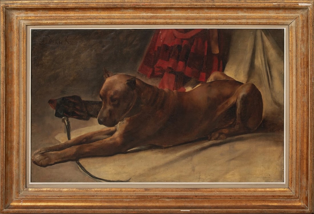 DOG PORTRAIT OF GREAT DANE OIL PAINTING (1 of 10)