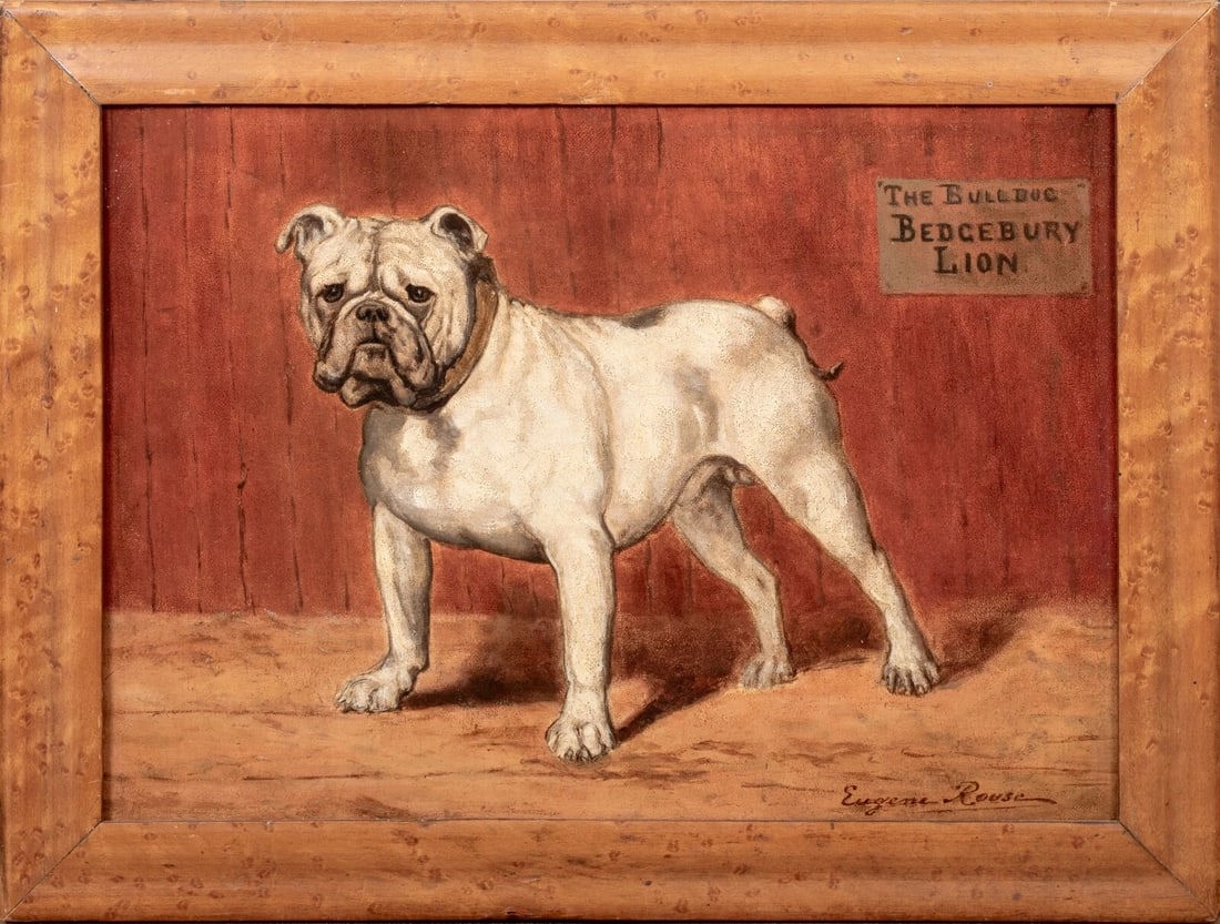 PORTRAIT OF BEDGEBURY LION A STANDARD ENGLISH BULLDOG OIL PAINTING (1 of 10)