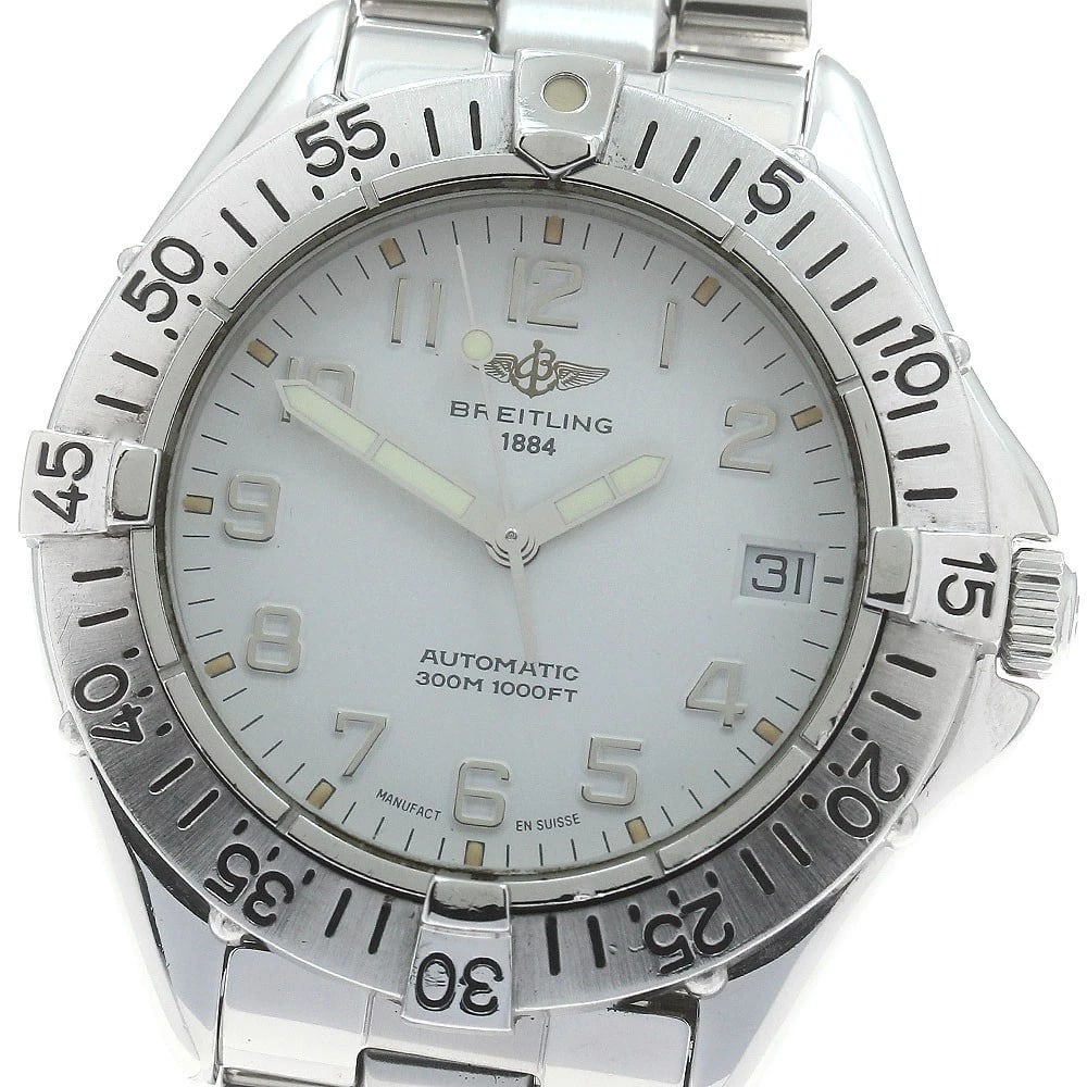 BREITLING COLT DATE WHITE DIAL AUTOMATIC WATCH: BREITLING Colt Date white Dial Automatic Watch Brand: BREITLING Type: Wristwatch Material: Band Material Stainless Steel, Case Material Stainless Steel Color: Band Color Silver, Case Color Silver,