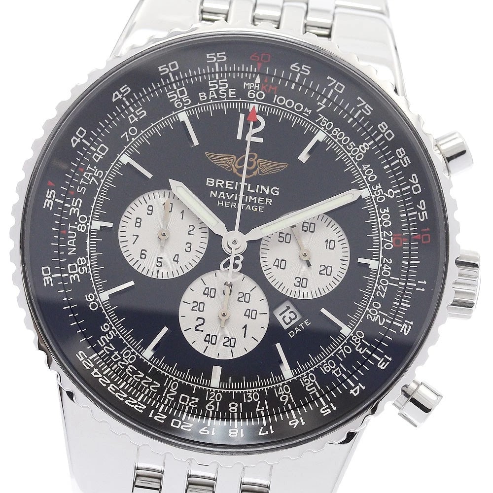 BREITLING CHRONOGRAPH AUTOMATIC WATCH: BREITLING Chronograph Automatic Watch Brand: BREITLING Type: Wristwatch Material: Band Material Stainless Steel, Case Material Stainless Steel Color: Band Color Silver, Case Color Silver, Dial Colo