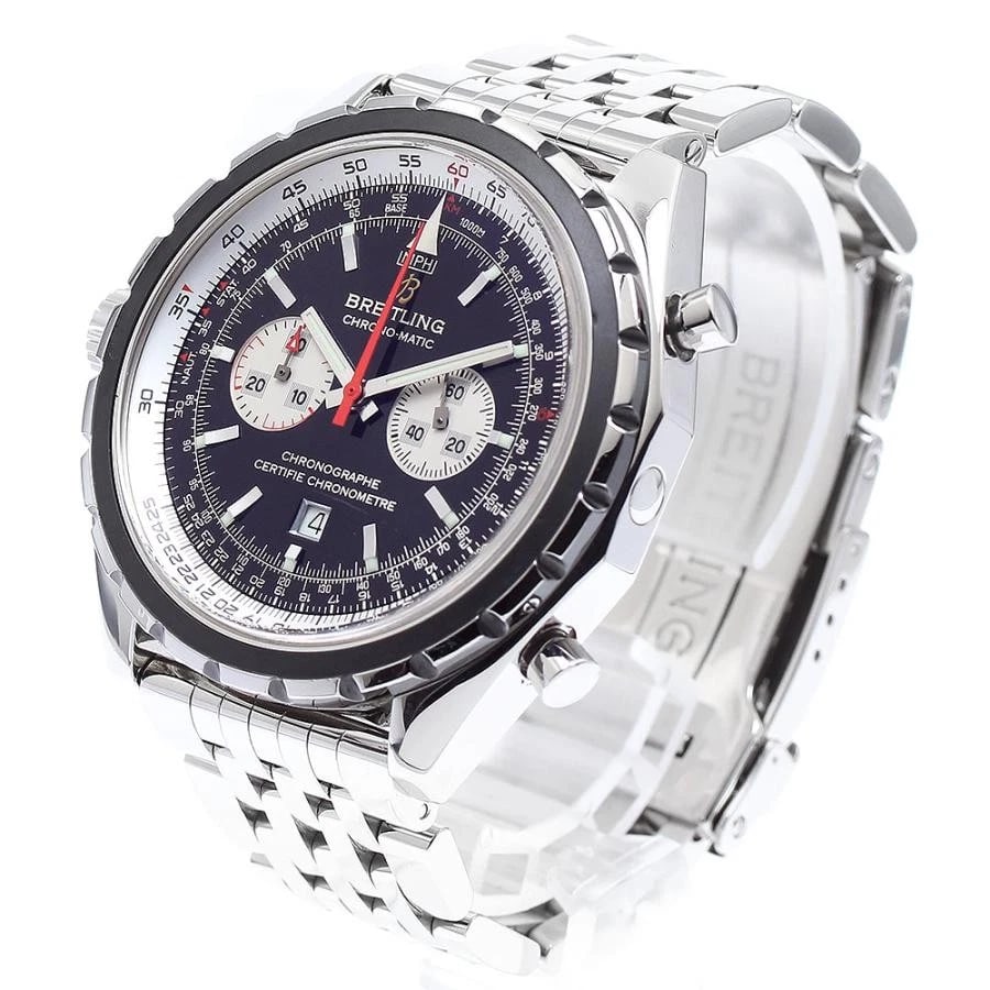 BREITLING CHRONOMATIC SS BLACK DIAL AUTOMATIC CHRONOGRAPH DATE WATCH: BREITLING CHRONOMATIC SS Black Dial Automatic Chronograph Date Brand: BREITLING Type: Wristwatch Material: SS × SS Color: Dial Color: Black Size: Case Size 44mm Max Wrist Size 15.5 + 3.5cm Lug Wi