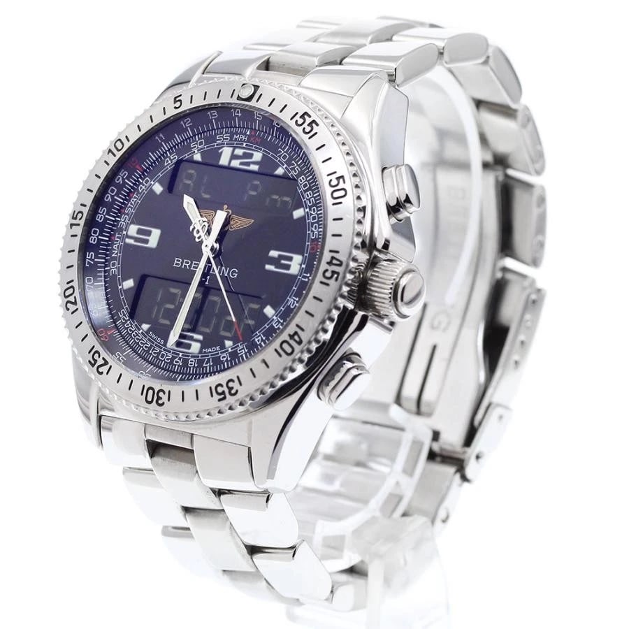 BREITLING SS BLACK DIAL QUARTZ WATCH: BREITLING SS Black Dial Quartz Watch Brand: BREITLING Type: Wristwatch Material: SS × SS Color: Dial Color: Black Size: Case Size 43mm Max Wrist Size 17 + 1.1cm Lug Width 22mm Accessories: None