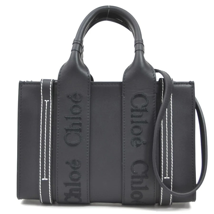 CHLOE SHOULDER BAG BLACK LEATHER: Chloe Shoulder Bag black leather Brand: Chloe Type: Shoulder Bag Material: Leather Color: Black Size: Size [inch] (Bottom)W:8.7inx H:5.3inx D:2.0in Handle Length:8.9in Shoulder Length: 42.5in Acc