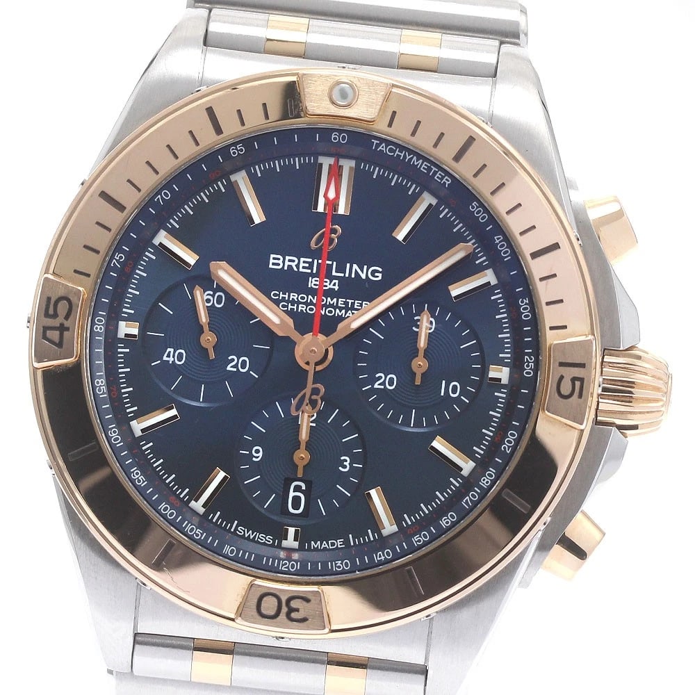 BREITLING CHRONOMAT CHRONOGRAPH AUTOMATIC WATCH: BREITLING Chronomat Chronograph Automatic Watch Brand: BREITLING Type: Wristwatch Material: Band Material Stainless Steel/PG, Case Material Stainless Steel/PG Color: Band Color Silver / Pink Gold,