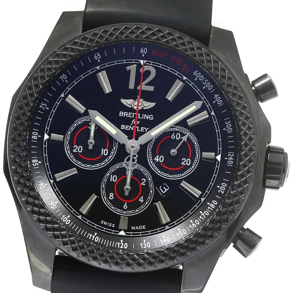 BREITLING BENTLEY BERNARD AUTOMATIC WATCH: BREITLING Bentley Bernard Automatic Watch Brand: BREITLING Type: Wristwatch Material: Band Material rubber, Case Material Stainless Steel Color: Band Color black, Case Color black, Dial Color black