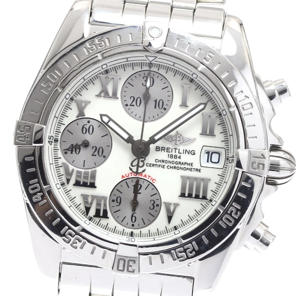 BREITLING CHRONO COCKPIT DATE CHRONOGRAPH AUTOMATIC WATCH: BREITLING Chrono cockpit Date Chronograph Automatic Watch Brand: BREITLING Type: Wristwatch Material: Band Material Stainless Steel, Case Material Stainless Steel Color: Band Color Silver, Case Col