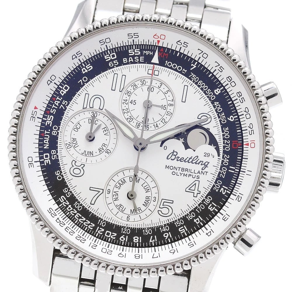 BREITLING NAVITIMER MONTBRILLANT AUTOMATIC WATCH: BREITLING Navitimer Montbrillant Automatic Watch Brand: BREITLING Type: Wristwatch Material: Band Material Stainless Steel, Case Material Stainless Steel Color: Band Color Silver, Case Color Silver