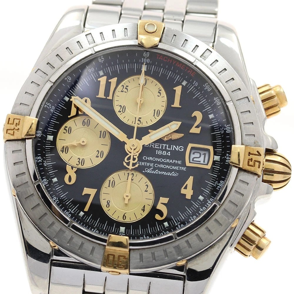 BREITLING CHRONOMAT EVOLUTION DATE AUTOMATIC WATCH: BREITLING Chronomat Evolution Date Automatic Watch Brand: BREITLING Type: Wristwatch Material: Band Material Stainless Steel, Case Material Stainless Steel/YG Color: Band Color Silver, Case Color S