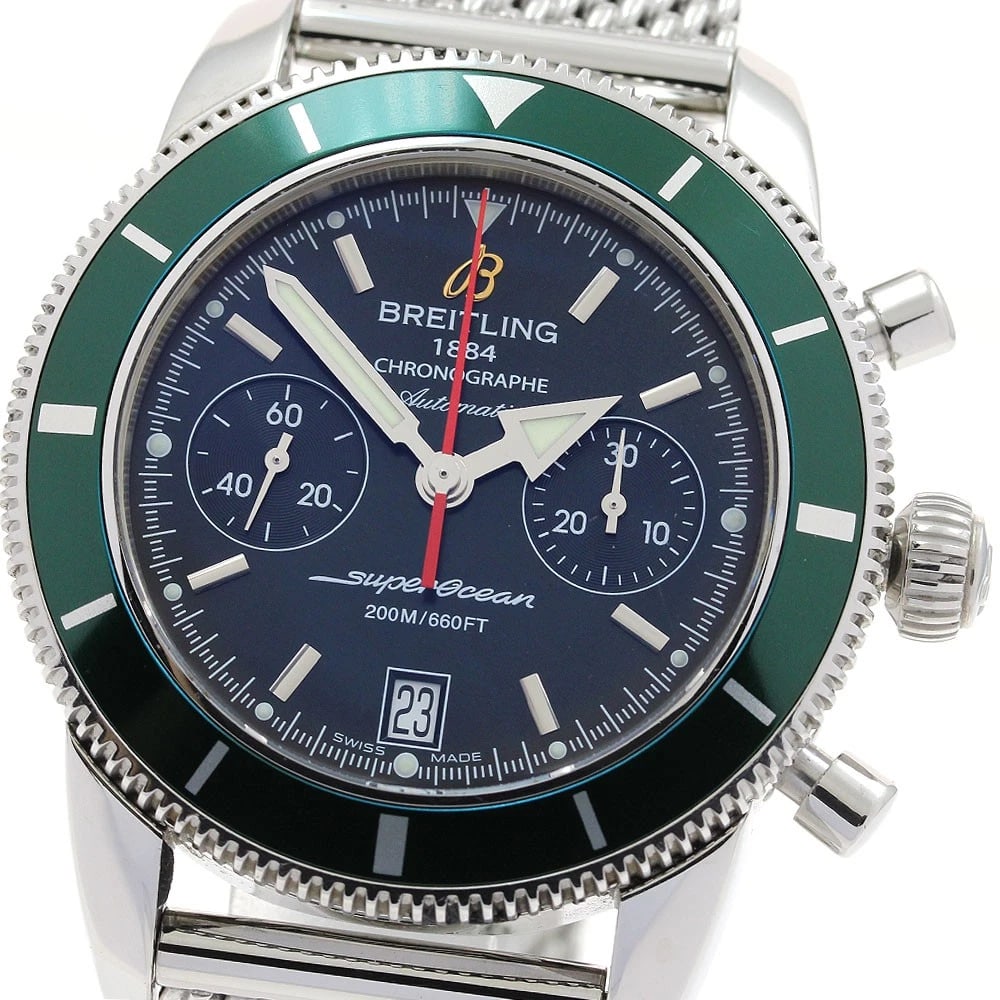 BREITLING SUPER CHRONOGRAPH AUTOMATIC WATCH: BREITLING Super Chronograph Automatic Watch Brand: BREITLING Type: Wristwatch Material: Band Material Stainless Steel, Case Material Stainless Steel Color: Band Color Silver, Case Color Silver, Dia