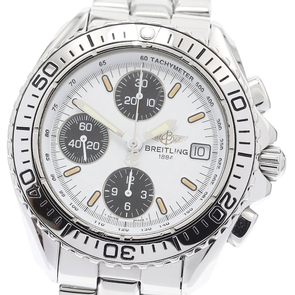 BREITLING CHRONO SHARK DATE AUTOMATIC WATCH: BREITLING Chrono Shark Date Automatic Watch Brand: BREITLING Type: Wristwatch Material: Band Material Stainless Steel, Case Material Stainless Steel Color: Band Color Silver, Case Color Silver, Dia