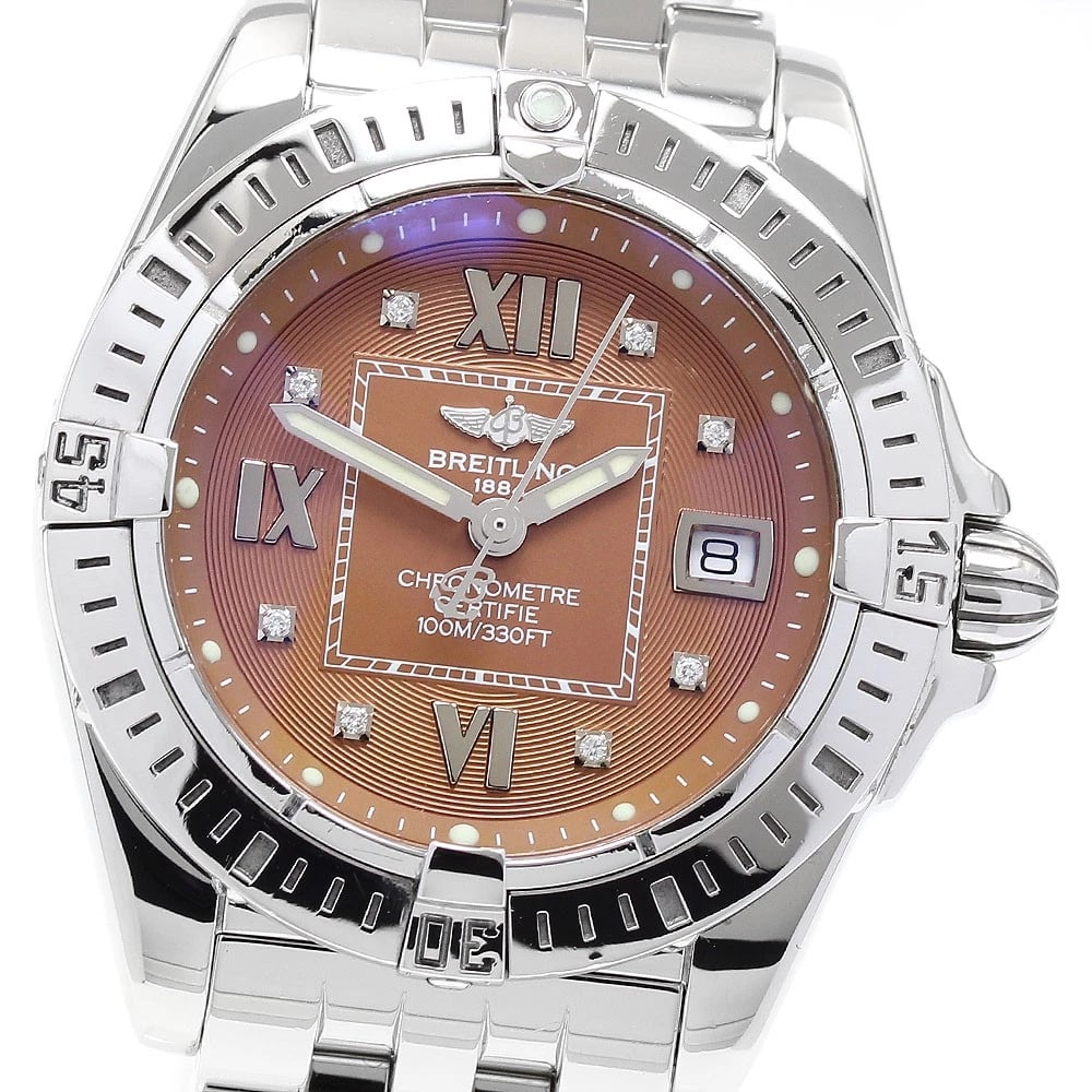 BREITLING COCKPIT LADY 8P DIAMOND BROWN DIAL QUARTZ WATCH: BREITLING Cockpit lady 8P diamond Brown Dial Quartz Watch Brand: BREITLING Type: Wristwatch Material: Band Material Stainless Steel, Case Material Stainless Steel Color: Band Color Silver, Case Col