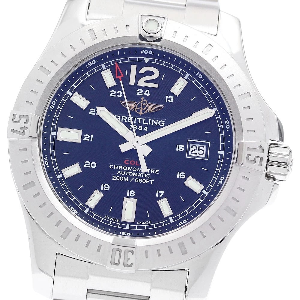 BREITLING COLT DATE BLACK DIAL AUTOMATIC WATCH: BREITLING Colt Date black Dial Automatic Watch Brand: BREITLING Type: Wristwatch Material: Band Material Stainless Steel, Case Material Stainless Steel Color: Band Color Silver, Case Color Silver,