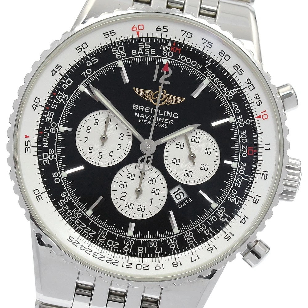 BREITLING NAVITIMER CHRONOGRAPH AUTOMATIC WATCH: BREITLING Navitimer Chronograph Automatic Watch Brand: BREITLING Type: Wristwatch Material: Band Material Stainless Steel, Case Material Stainless Steel Color: Band Color Silver, Case Color Silver,
