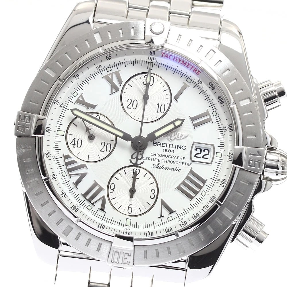 BREITLING CHRONOMAT EVOLUTION DATE WHITE DIAL AUTO WATCH: BREITLING Chronomat Evolution Date white Dial Auto Watch Brand: BREITLING Type: Wristwatch Material: Band Material Stainless Steel, Case Material Stainless Steel Color: Band Color Silver, Case Colo