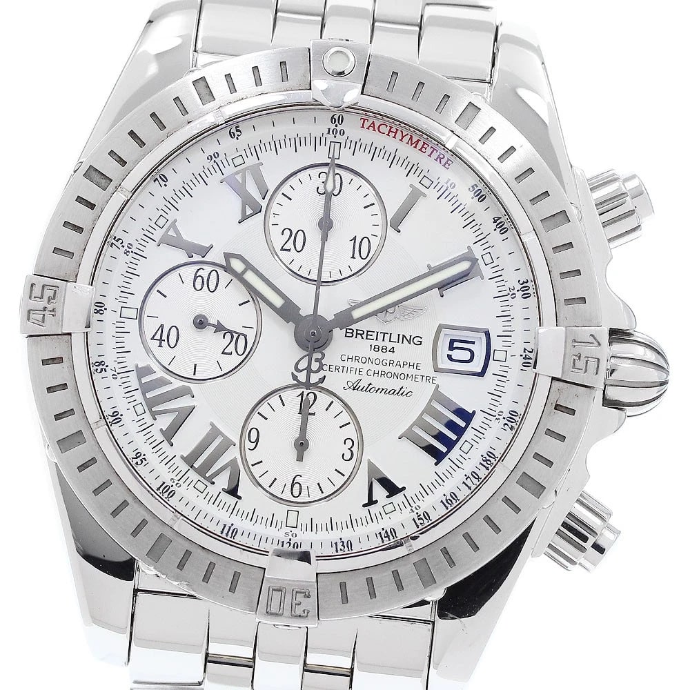 BREITLING CHRONOMAT EVOLUTION DATE WHITE DIAL AUTO WATCH: BREITLING Chronomat Evolution Date white Dial Auto Watch Brand: BREITLING Type: Wristwatch Material: Band Material Stainless Steel, Case Material Stainless Steel Color: Band Color Silver, Case Colo