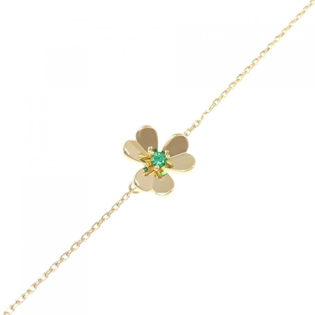 VAN CLEEF & ARPELS FRIVOLE BRACELET: Van Cleef & Arpels Frivole Bracelet Brand: Van Cleef & Arpels Type: Bracelet Material: 750 Yellow Gold, Main Stone Creation Emerald Color: None Size: 16 17.5cm ActualSize Max W: 9.6mm Accessories