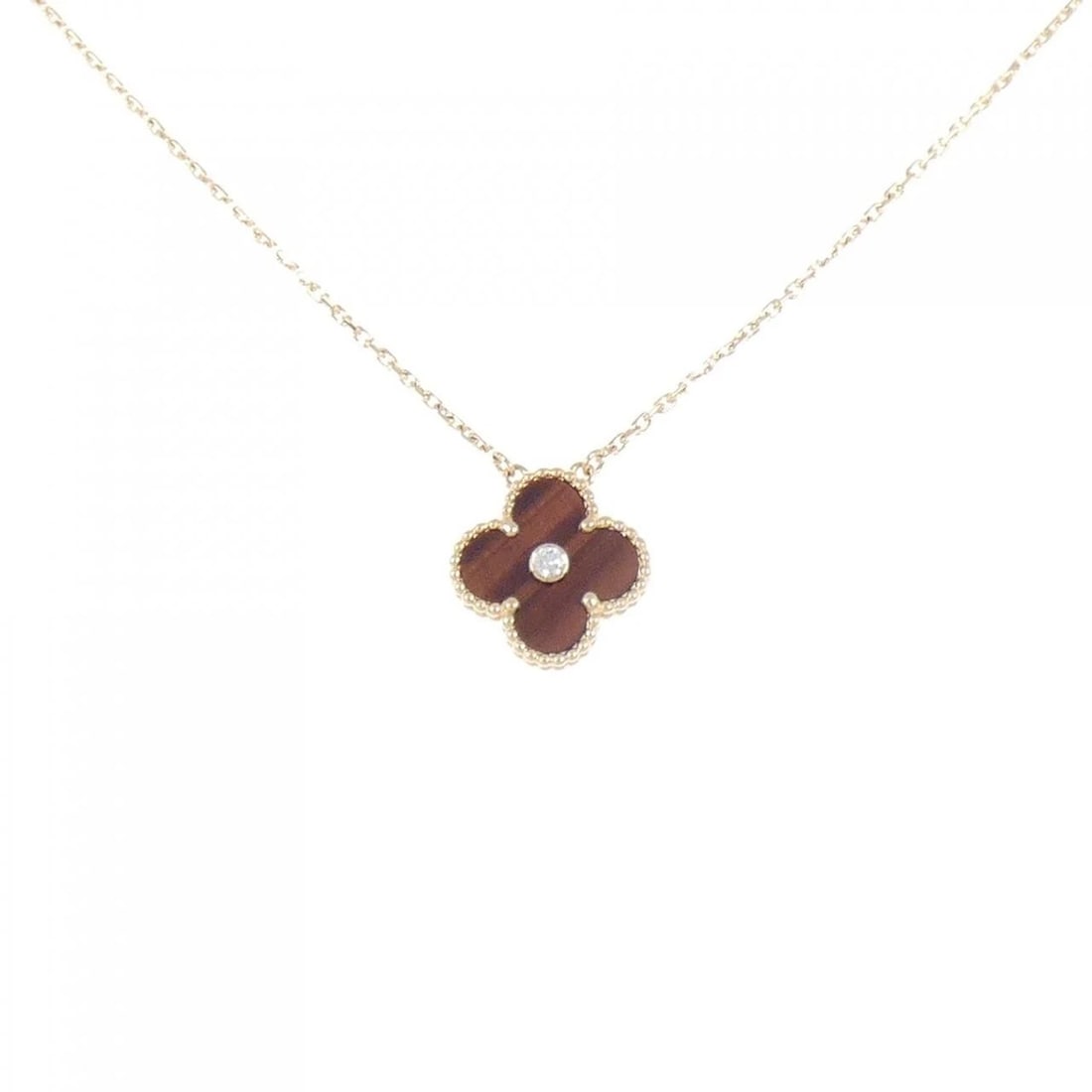 VAN CLEEF & ARPELS ALHAMBRA NECKLACE: Van Cleef & Arpels Alhambra Necklace Brand: Van Cleef & Arpels Type: Necklace Material: 750 Pink Gold, Main Stone Creation Bullseye Color: None Size: 38 42cm ActualSize Pendant top H x W: 14.6mmx1