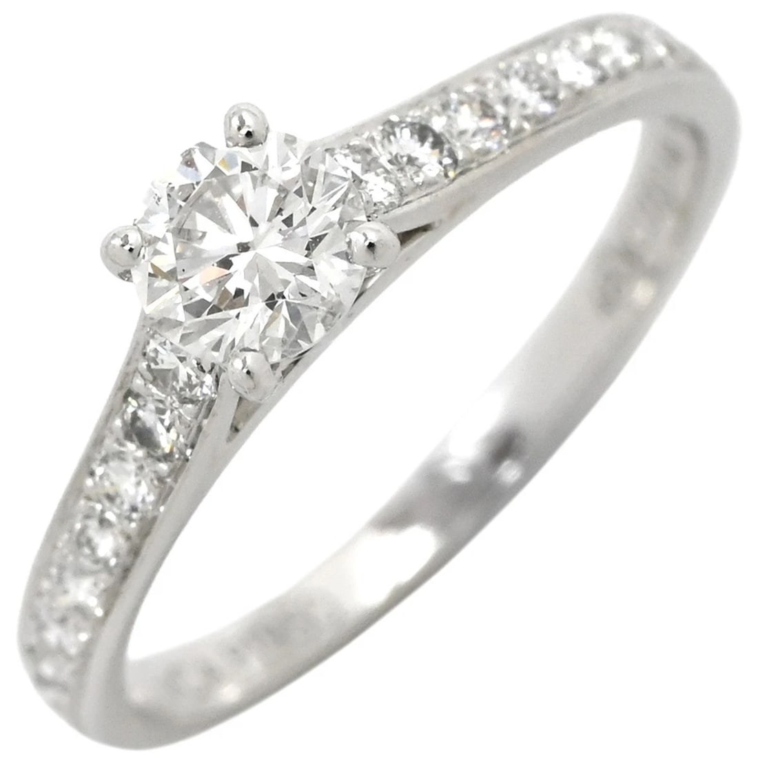 VAN CLEEF & ARPELS RING ROMANCE SOLITAIRE EARRING: Van Cleef & Arpels Ring Romance Solitaire Earring Brand: Van Cleef & Arpels Type: Ring ring Material: Pt950, Main Stone Creation Natural Color: Platinum Size: US 4 1/4 Accessories: None Ac