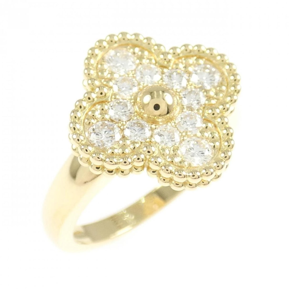 VAN CLEEF & ARPELS ALHAMBRA RING: Van Cleef & Arpels Alhambra Ring Brand: Van Cleef & Arpels Type: Ring Material: 750 Yellow Gold, Main Stone Creation Natural Color: None Size: 6.5 (US size) Accessories: None Accessories N
