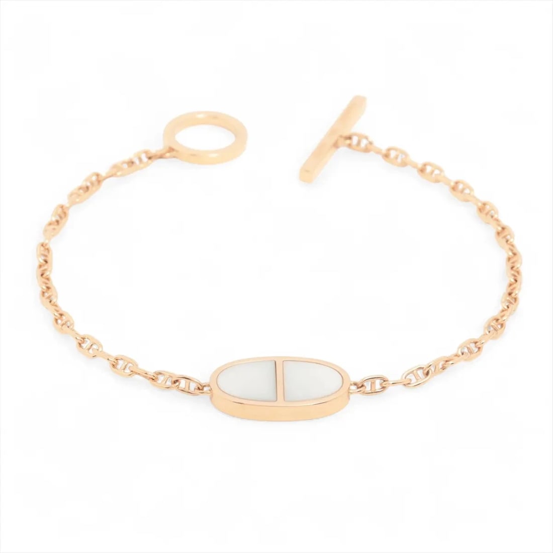 HERMES CHAÎNE D'ANCRE VERSO BRACELET 750 (PG) × CERAMIC SH: Hermes Chaîne d'Ancre Verso Bracelet 750 (PG) × ceramic SH Brand: Hermès Type: Bracelet Material: 750 (PG) × ceramic Color: Not Specified Size: Size(CM) Bracelet length:16.7 Accessories: None