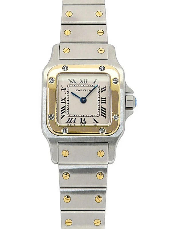 CARTIER SANTOS GALBEE STAINLESS STEEL/GOLD QUARTZ (1 of 5)